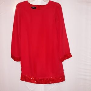 Women's Amy Byer  red tunic style top size 16